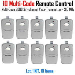 Multi Code 308913: 1-Channel Visor Transmitter, Multi-Code Remote Control