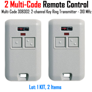 Multi-Code 308302: 2-Channel Key Ring Transmitter, MultiCode 308302 Remote Control