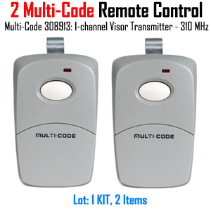 Multi Code 308913: 1-Channel Visor Transmitter, Multi-Code Remote Control
