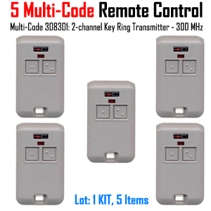Multicode 308301 Mini Remote Control, Multi-Code Two Button Clicker Model Number 308301 300 MHz 