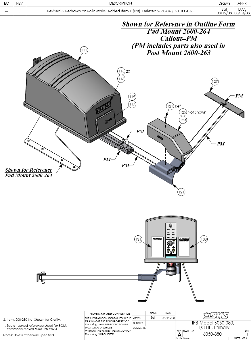 Doorking Replacement Parts 6050 Swing Operator Doorking Repair Parts