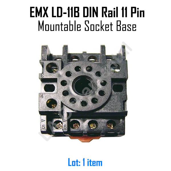 EMX DIN Rail Mountable 11 Pin Socket Base