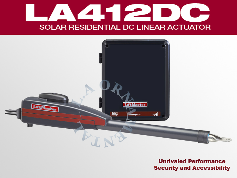 LiftMaster LA412 Solar Residential Linear Swing Gate Operator Openers