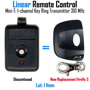 Linear Mini-T, 1 Channel Remote Control, Linear Mini Remote Control | Linear Car Remote 