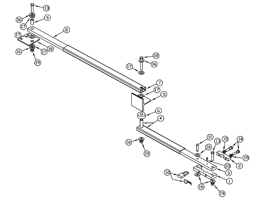 OSCO Swing Gate Operator Gate Arm Assembly Parts - SWR