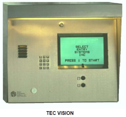 Select Engineered Systems TEC Vision Telephone Entry Control - SES TEC VISION